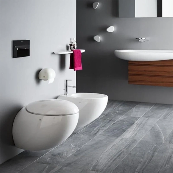 Унитаз подвесной Laufen Alessi One 8.2097.1.400.000 безободковый (детальная фотография), подвесные, встраиваемые