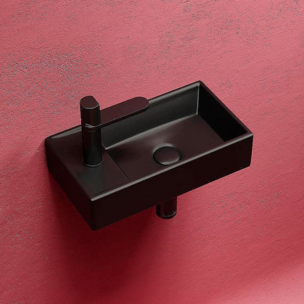 Раковина Ceramica Nova Element 40 см чаша справа черная CN6051RMB (детальная фотография), современные, hi-tech