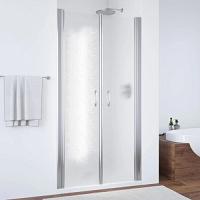 Душевая дверь профиль глянцевый хром стекло шиншилла Vegas-glass