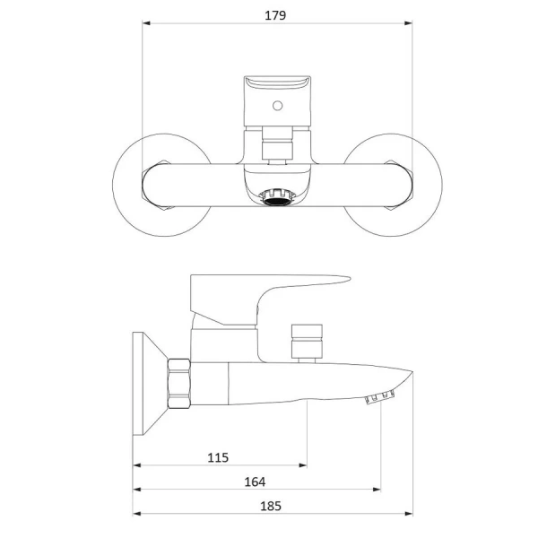 Смеситель для ванны и душа RedBlu by Damixa Origin Evo 781000000 (детальная фотография), недорогие