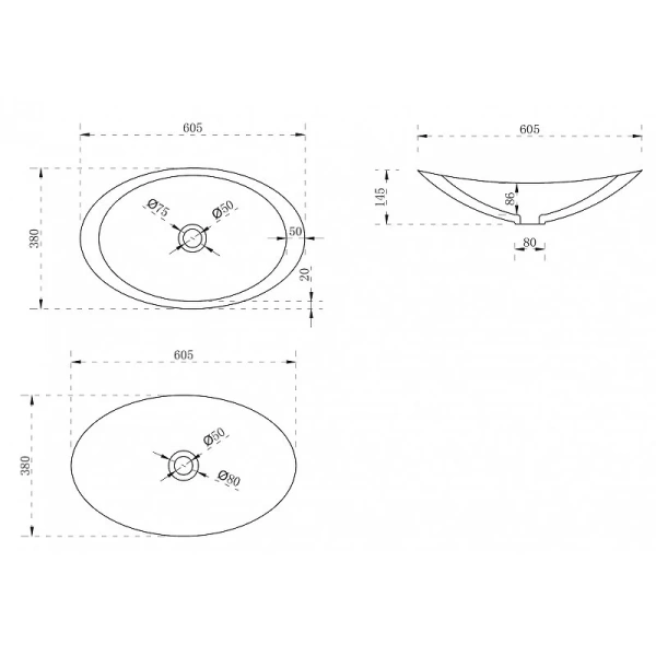 Раковина Abber Kristall 60 см зеленая AT2808Emerald (детальная фотография), современные, hi-tech