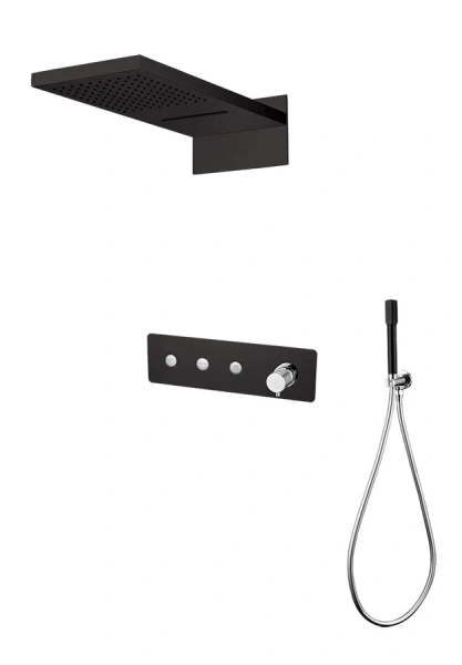 Душевой комплект Boheme Fusion черный/хром 130-BCR (детальная фотография)