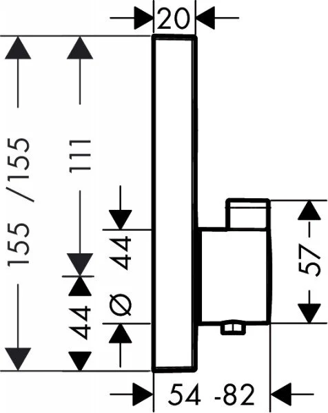 Смеситель для душа Hansgrohe ShowerSelect 15762000 термостатический (детальная фотография), скрытого монтажа, встраиваемые в стену