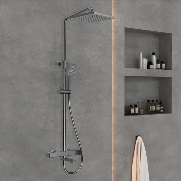 Душевая стойка Vincea Cube вороненая сталь VSFS-1C1GM (детальная фотография), другие