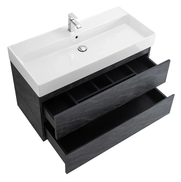 Тумба под раковину подвесная Cezares Molveno 100 см antracite MOLVENO 46-100-2C-SO-ANTR (детальная фотография), моноблок