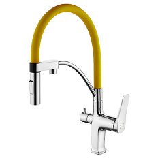 Смеситель для питьевой воды Lemark Comfort хром/желтый