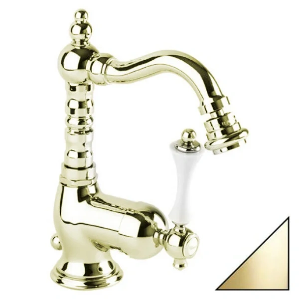 Смеситель для биде Cezares Margot золото ручка белая MARGOT-BSM2-03/24-Bi (детальная фотография)