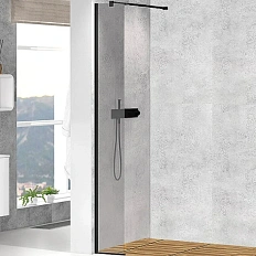 Душевая перегородка Cezares Liberta 25 см профиль черный