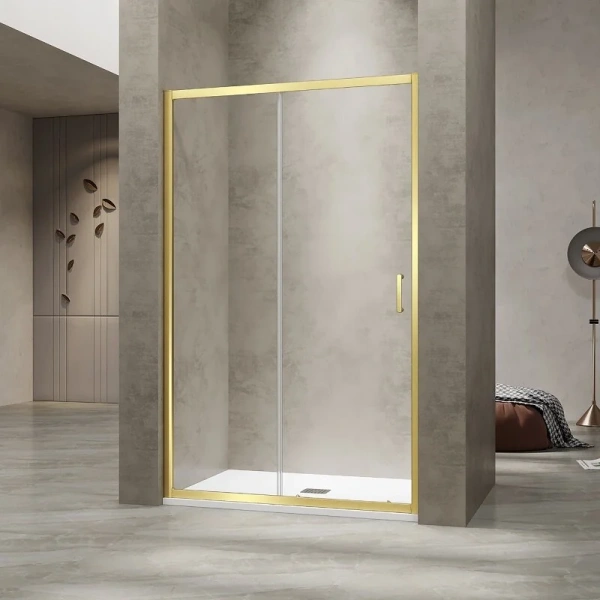 Душевая дверь в нишу RGW Passage PA-114Gb 100 см профиль золото Brush 030811410-16 (детальная фотография)