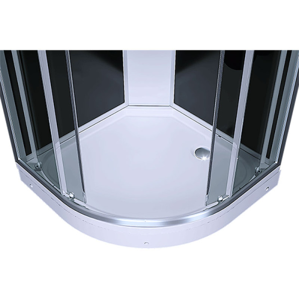 Душевая кабина Erlit Comfort 90х90 см черная задняя стенка ER3509P-C4-RUS (детальная фотография), с раздвижными дверьми