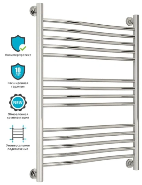 Полотенцесушитель водяной Сунержа Флюид+ 60х80 см без покрытия 00-0222-8060 (детальная фотография)