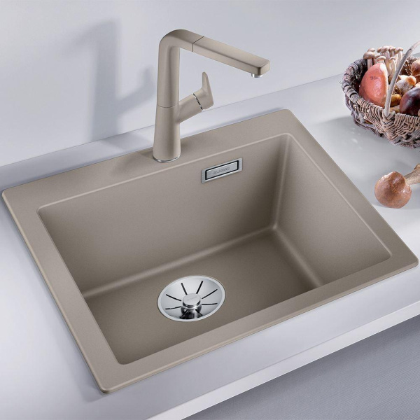 Мойка для кухни Blanco Pleon 62 см серый беж 521686 (детальная фотография), врезные, встраиваемые, интегрированные