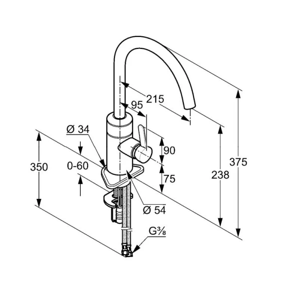 Смеситель для кухни Kludi E-GO черный матовый 422006675 (детальная фотография), для кухни