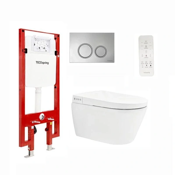 Унитаз с инсталляцией Tece TECEspring с функцией биде S955799 (детальная фотография)