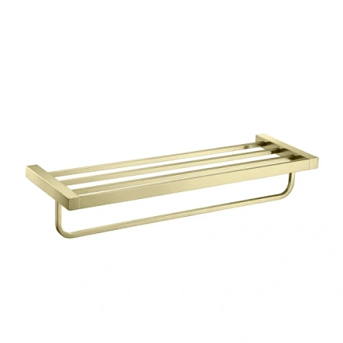 Полочка для ванной Timo Selene с полотенцедержателем, золото матовое - фото 2