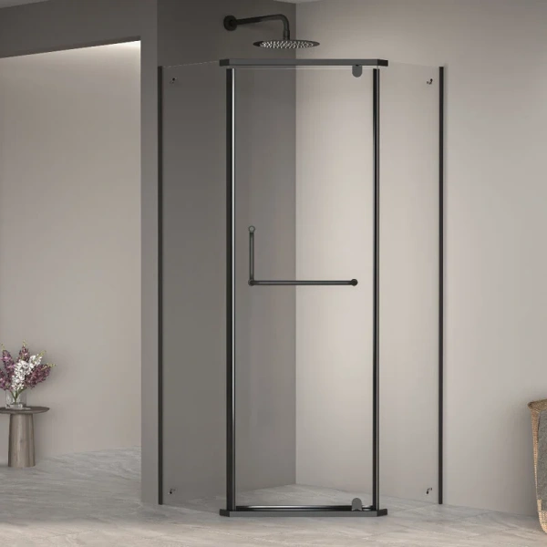 Душевой уголок RGW Passage PA-081B 100x100 см профиль черный, стекло прозрачное 35088100-14 (детальная фотография)