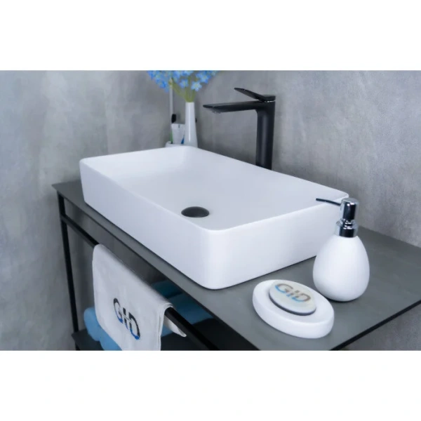 Раковина GID Geometrico Wm9396 60 см белая матовая 51189 (детальная фотография), керамические