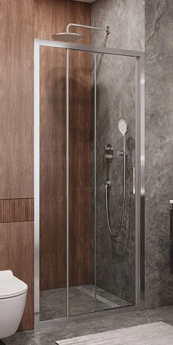 Душевая дверь в нишу Cezares Molveno 90 см стекло прозрачное профиль хром - фото 1