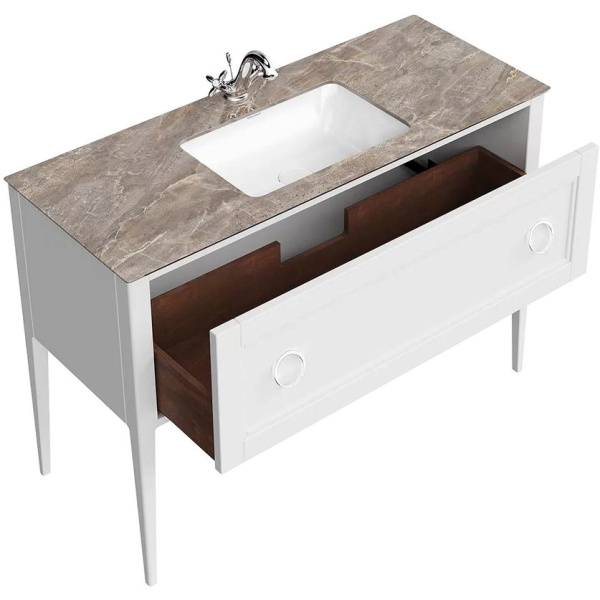 Тумба под раковину напольная Kerama Marazzi Plaza Classic 120 см белая матовая PL.CN.120.1\WHT.M (детальная фотография), напольная, пристенная