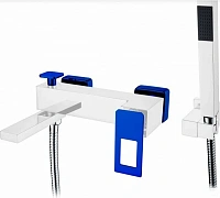 Смеситель для ванны Boheme Q белый/синий