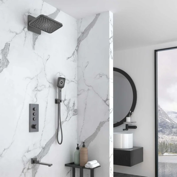 Душевой комплект Vincea вороненая сталь VSFW-433TI4GM (детальная фотография), комплекты