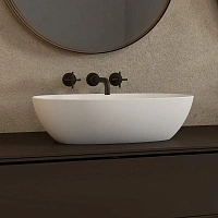 Раковина Abber Stein 56 см белая матовая