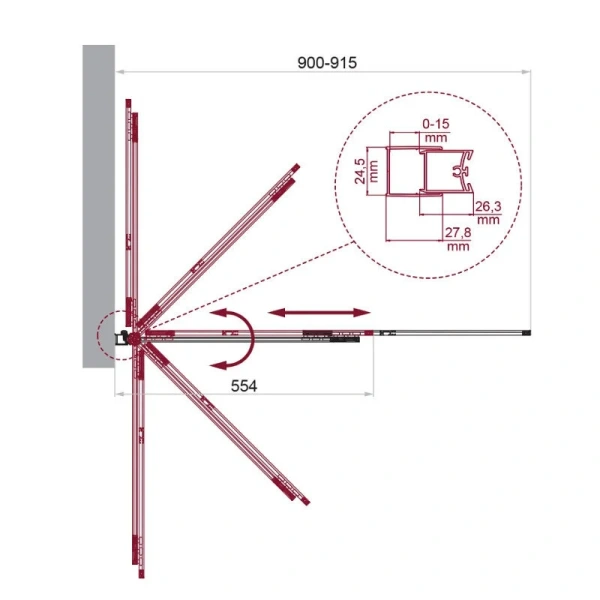 Шторка для ванны BelBagno Luce 90х145 см стекло прозрачное профиль черный LUCE-VF-11-90/145-P-NERO (детальная фотография), недорогие