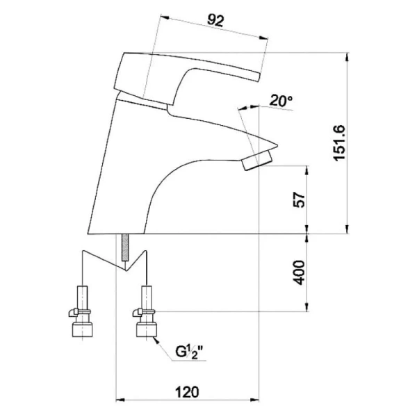 Смеситель для раковины Timo Beverly 0051F (детальная фотография), для раковины