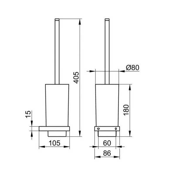 Ершик Keuco Edition 11 хром черный шлифованный 11164139000 (детальная фотография), современные, hi-tech