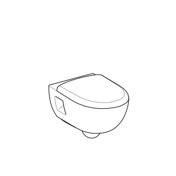 Унитаз подвесной Geberit Renova с сиденьем микролифт 500.800.00.1 (детальная фотография), безободковые, сиденье с микролифтом , с антивсплеском