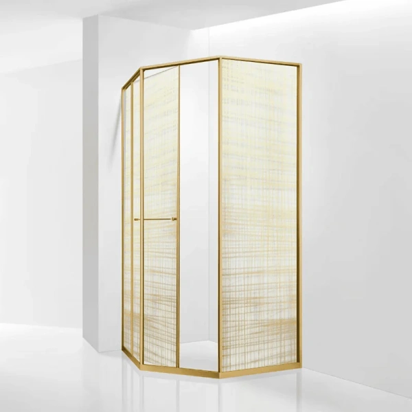 Душевой уголок RGW Stilvoll SV-82Gb R 100x100 см стекло золотая вуаль, правый 33328200-266R (детальная фотография), современные, hi-tech