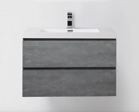 Тумба под раковину подвесная BelBagno Luce 80 см Stucco Cemento  LUCE-800-2C-SO-SCM (детальная фотография)