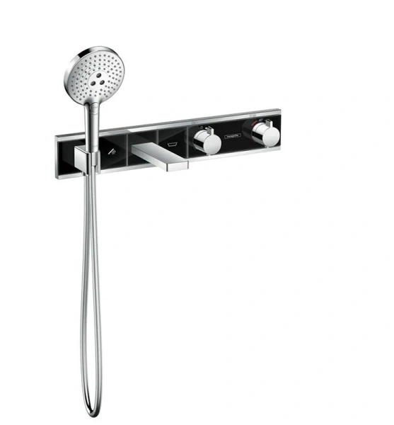 Смеситель для ванны Hansgrohe RainSelect черный/хром 15359600 (детальная фотография), современные, hi-tech