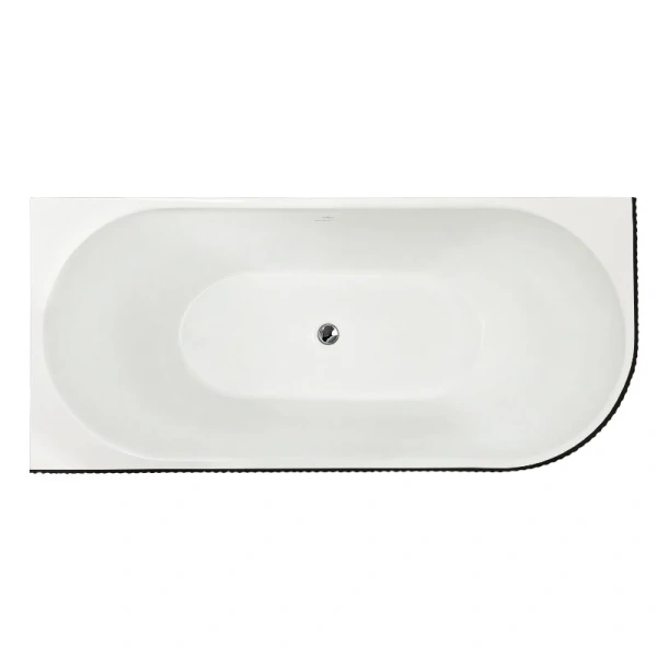 Ванна акриловая Royal Bath Nero RB710302BL-L-CH/RB710302BL-R-CH, 170 x 78 см, левая/правая, цвет белый/черный (детальная фотография)