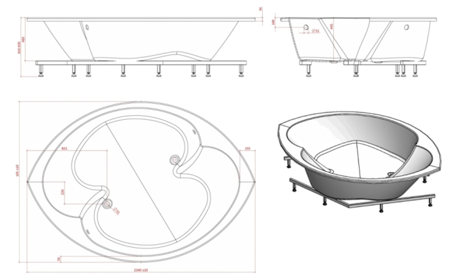 Схема (детальная фотография), без гидромассажа, большие