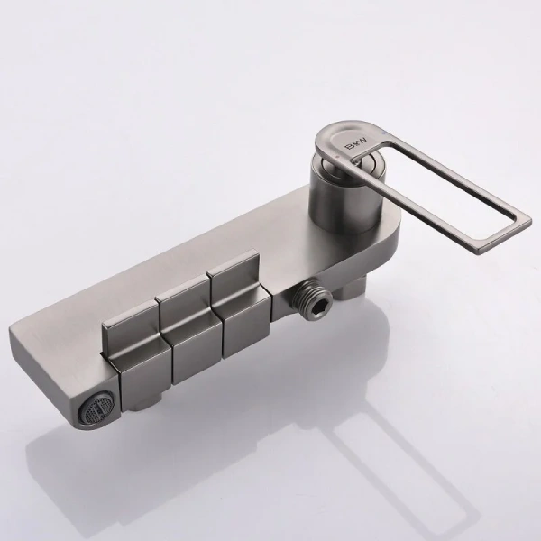 Душевая стойка Black&White Universe оружейная сталь 9900MG (детальная фотография), с тропическим душем