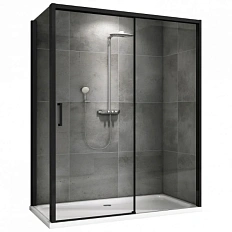 Душевой уголок Abber Komfort 170x90 см профиль черный