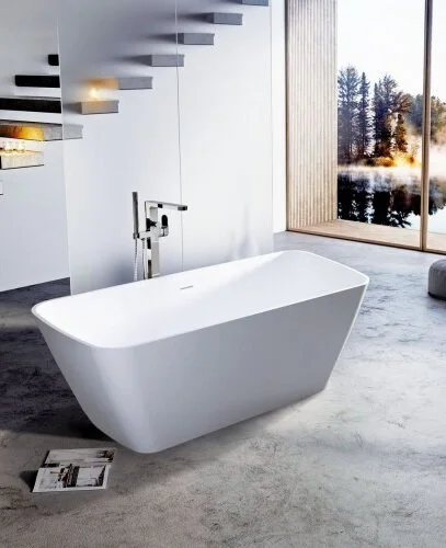 Ванна из искусственного камня C-Bath Pola 151 x 72 см прямоугольная, белый, CBM004001 (детальная фотография), современныe, hi-tech