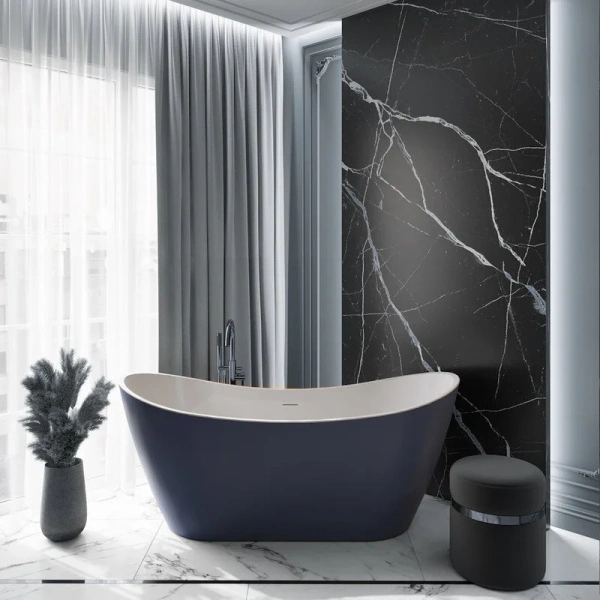 Ванна акриловая Corpa Nera Paganini CN130116, 170 х 80 см, синий матовый (детальная фотография), без гидромассажа