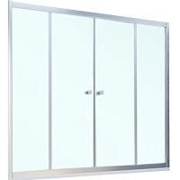 Душевая шторка на ванную профиль матовый хром стекло прозрачное Vegas-glass