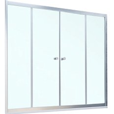 Душевая шторка на ванную профиль матовый хром стекло прозрачное Vegas-glass