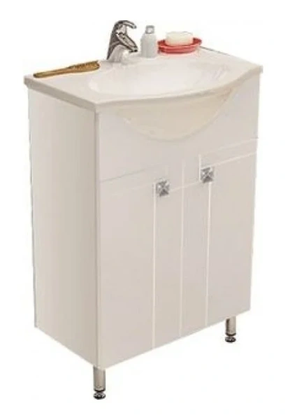 Тумба под раковину напольная Акватон Фиджи 60 см белая глянцевая 1A179601FG010 (детальная фотография), моноблок