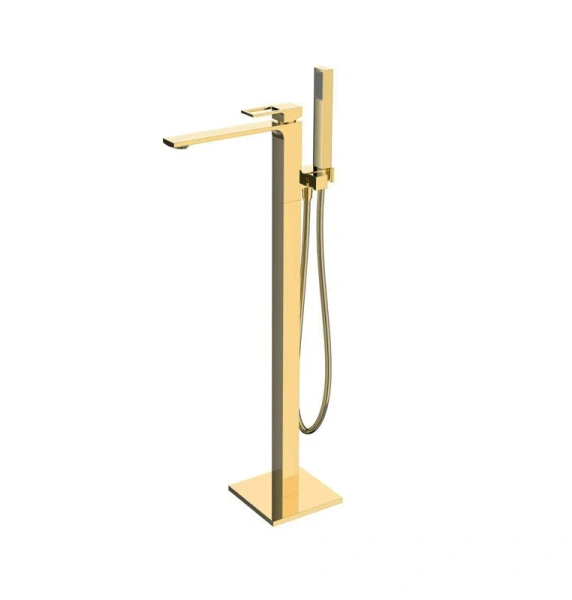 Смеситель для ванны BelBagno Luce напольный золото LUC-FMT-ORO (детальная фотография)