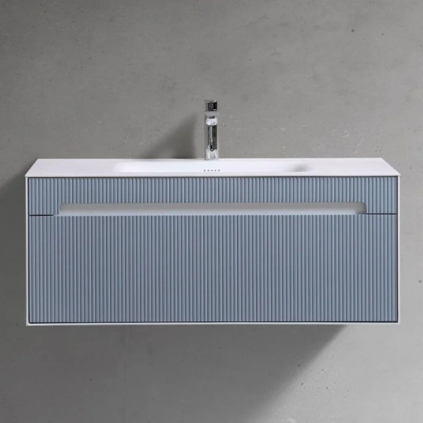 Тумба с раковиной подвесная Black&White Universe 100 см Milk white/Cement grey 9201000 (детальная фотография)