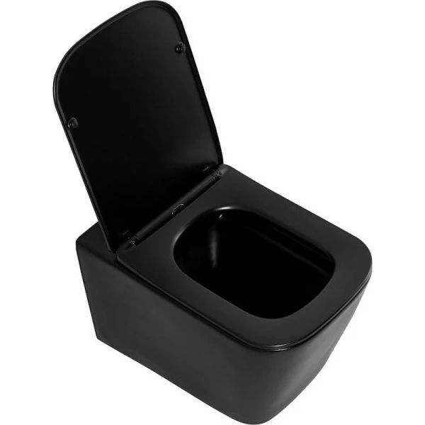 Унитаз подвесной BelBagno Ardente-C черный матовый BB3202CHR-MB (детальная фотография), без бачка, со скрытым бачком