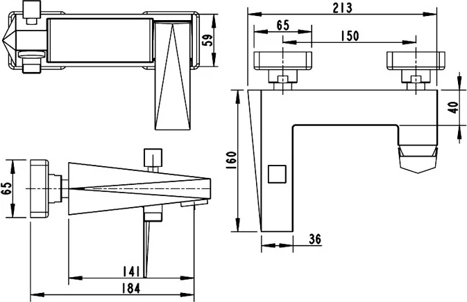 Смеситель для ванны Bravat Iceberg F676110C-01 (детальная фотография), для ванны