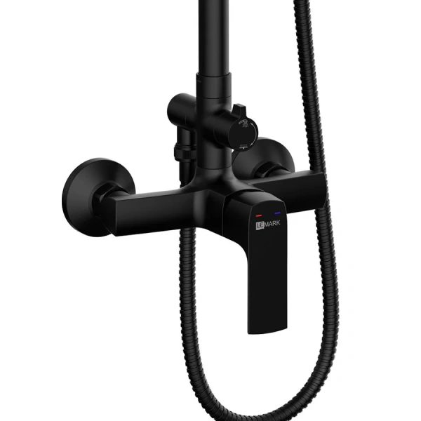 Душевая стойка Lemark Ursus черный LM7260BL (детальная фотография), с изливом