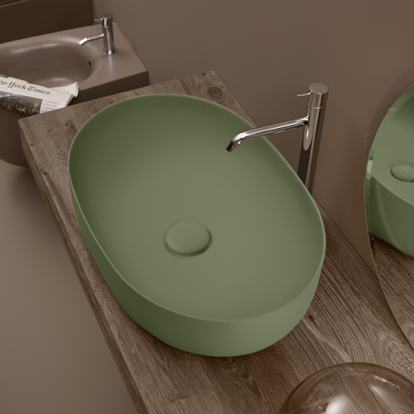 Раковина Kerasan Nolita 60 см накладная, Verde 534311 (детальная фотография), современные, hi-tech