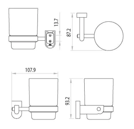 Стакан для ванной Lemark Omega хром LM3136C (детальная фотография), современные, hi-tech