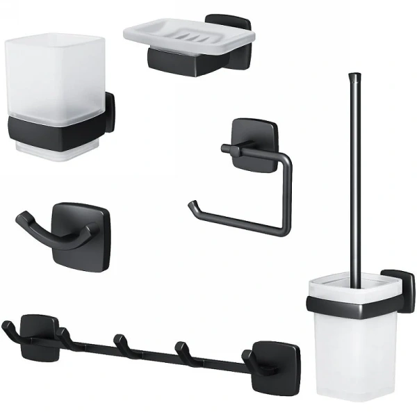 Набор аксессуаров для ванной Am.Pm Gem черный AK90D2106B (детальная фотография)